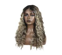 Pelucas para mujer Pelucas delanteras de encaje Peluca cosplay rubia ombre parte media rizada larga 20 pulgadas Fiesta diaria