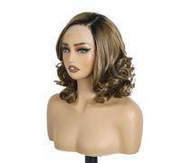 Pelucas para mujer Pelucas onduladas del frente cordón oro gradiente for la temperatura alta de peluca fibra sintética las mujeres Fiesta diaria