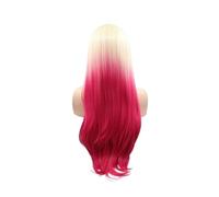 Pelucas para mujer Pelucas sintéticas rubias del frente cordón rosa de Ombre for las mujeres pelucas rectas largas fibra resistente al calor Fiesta diaria(24inches)