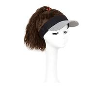 Pelucas para Mujer Sombrero Peluca con cola de caballo Peluca Sombrero for mujer, Gorra deportiva for el sol con cola de caballo rizada Sombrero sintético Peluca Sombrero de béisbol ajustable Peluca P