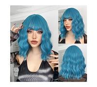 Pelucas para Mujer White Synthet Natural Hair Lolita Pelucas Nарик Purple Ombre Short Bob Body Wave Pelucas sintéticas for mujeres Cosplay peluca con flequillo Peluca para uso diario en fiestas(Color: