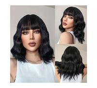 Pelucas para Mujer White Synthet Natural Hair Lolita Pelucas Nарик Purple Ombre Short Bob Body Wave Pelucas sintéticas for mujeres Cosplay peluca con flequillo Peluca para uso diario en fiestas(Color: