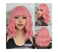 Pelucas para Mujer White Synthet Natural Hair Lolita Pelucas Nарик Purple Ombre Short Bob Body Wave Pelucas sintéticas for mujeres Cosplay peluca con flequillo Peluca para uso diario en fiestas(Color: