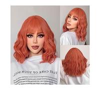 Pelucas para Mujer White Synthet Natural Hair Lolita Pelucas Nарик Purple Ombre Short Bob Body Wave Pelucas sintéticas for mujeres Cosplay peluca con flequillo Peluca para uso diario en fiestas(Color: