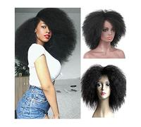 Pelucas para mujeres Pelucas rizadas Afro largas for mujeres negras Peluca de pelo sintético resistente al calor esponjoso y rizado suave for Cosplay de fiesta diaria Pelucas para mujeres