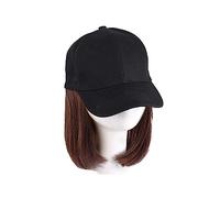 Pelucas para Mujeres Sombrero con peluca for mujer, extensiones sintéticas, pelo corto y recto, conexión natural, gorra de béisbol, peluca ajustable con gorra Gorros de Peluca para Mujer (Color : 10