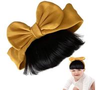 Pelucas para niños | Diadema con lazo para pelucas, postizos de uso diario, elegantes accesorios para el cabello para sesiones de fotos, celebraciones, hogar y viajes