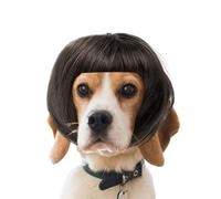 Pelucas para Perros - Sombrero Ajustable con Flequillo para Perros,Peluca De Cosplay para - para Fiestas De Halloween Navidad Celebraciones Vacaciones Y Eventos De Fotografía