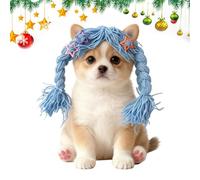 Pelucas para perros - Trenza suave, lindo sombrero de cabeza | Peluca de gato de perro, casco de Cosplay para todas las razas | Peluca de cachorro - Sesión de fotos de Halloween Fiesta de Navidad