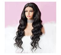 Pelucas Peluca con cierre de onda del cuerpo de 12-28 pulgadas, peluca de encaje de cabello humano indio prearrancado con peluca de onda del cuerpo de Color de pelo de bebé for mujeres 150 Peluca de m