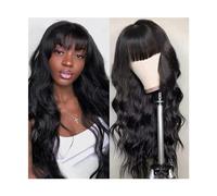 Pelucas Peluca con flequillo Cabello humano Ondulado corporal Ninguno Pelucas delanteras de encaje for mujeres negras Peluca de cabello Remy a máquina completa sin pegamento de 14 a 40 pulgadas de lar