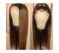 Pelucas Peluca con malla frontal de cabello humano prearrancado largo 1B/27 pelucas de cabello humano de Color degradado con minimechones 13x4 peluca de encaje de cabello brasileño recto no Remy Peluc