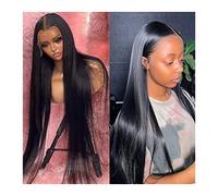 Pelucas Peluca con malla frontal recta Peluca de cabello humano de 12-40 pulgadas Cabello Remy brasileño Pre arrancado 13x4 Hd Peluca frontal de encaje transparente con cabello de bebé, color natural