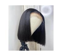 Pelucas Peluca corta transparente con encaje frontal, cabello humano 100% liso, pelucas Bob prearrancadas, pelucas frontales de encaje 13x4 for mujeres Peluca de mujer(16inches)