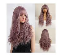 Pelucas Peluca Cosplay Pelucas de fibra resistente al calor Pelucas sintéticas largas de color marrón degradado for mujeres Pelucas onduladas de cabello natural Peluca femenina de parte media Cabello