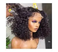 Pelucas Peluca de Bob corto de 8-16 ", pelucas de cabello humano con parte frontal de encaje de 13x6 T for mujeres negras, cabello humano brasileño, onda de agua, 5 × 1, peluca de encaje Bob con parte