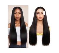 Pelucas Peluca de cabello humano 4×4 HD Pelucas frontales de encaje Cabello humano 300% densidad Hueso recto Pelucas frontales de encaje real brasileño Peluca de mujer(20inches)