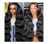 Pelucas Peluca de cabello humano brasileño for mujer, densidad del 150, 6-32 pulgadas, HD, transparente, 13x4, 13x6, cuerpo prearrancado, onda de encaje Frontal(14inch)