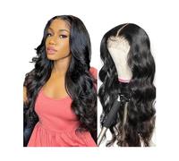 Pelucas Peluca de cabello humano ondulado for mujeres negras, pelucas delanteras de encaje transparente HD de 13x4, peluca de cabello humano brasileño de 14-40 pulgadas de largo, color negro natural P