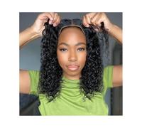 Pelucas Peluca de cabello humano rizado 4x4 con encaje frontal, sin pegamento, estilo bob, prearrancada, lista for usar. Peluca de mujer(10inches)