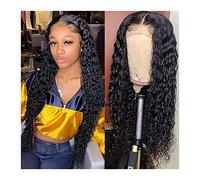 Pelucas Peluca de encaje brasileño de encaje brasileño frontal de encaje rizado pelucas de pelo humano Hd Peluca frontal de encaje transparente mojado y wavy t Peluca de encaje de la parte for mujeres