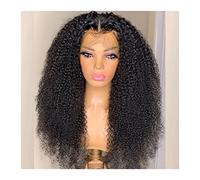Pelucas Peluca de encaje de fibra resistente al calor Lameras frontal de encaje rizado profundo for mujeres negras 180% Densidad Fibra de alta temperatura Pelucas sintéticas con pelo bebé Peluca de mu