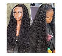 Pelucas, Peluca de encaje de onda larga y profunda Peluca frontal de encaje transparente HD Peluca de cabello humano Peluca de encaje rizado de onda de cabello Remy brasileño 180% con cabello de bebé