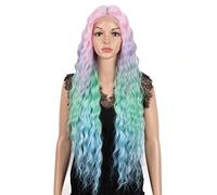 Pelucas Peluca de encaje sintético Largo profundo ondulado Ombre Rubio Pelucas de alta temperatura Pelucas sintéticas for mujeres negras Pelucas de cosplay Cabello Natural(Color:QT PKBL07)