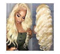 Pelucas Peluca de encaje transparente HD 13x6, peluca Frontal de encaje rubio 613, cabello humano brasileño, cabello Remy ondulado de 14-30 ", pelucas con malla Frontal prearrancadas Peluca de mujer (