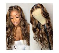 Pelucas Peluca de reflejo Peluca humana Ombre de encaje Peluca delantera brasileña Pelucas for el cabello brasileño for mujeres negras 30 pulgadas Miel Rubia onda corporal Peluca delantera 150% Densid
