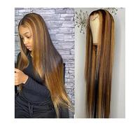 Pelucas Peluca de reflejo Pelucas frontales del cordón del cabello humano for las mujeres Hair Human Brazilian 8-32 pulgadas T Parte de encaje Ombre 150% Densidad Cordón recto Peluca delantera Cabello
