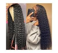 Pelucas Peluca delantera de encaje de onda profunda suelta 13x4 / 13x6 Pelucas delanteras de encaje de cabello humano rizado transparente Línea de cabello natural con cabello de bebé Peluca de cierre