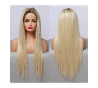 Pelucas Peluca delantera de encaje recta larga for mujeres Pelucas de encaje sintéticas de fibra de alta temperatura de 26 pulgadas con pelucas de encaje transparente resistente al calor del pelo Pelu