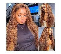 Pelucas Peluca delantera de encaje rizado de color puro rubio Onda profunda 13x4 HD Pelucas de cabello humano frontal de encaje 8-28 pulgadas Cabello Remy brasileño Pelucas delanteras de encaje marrón