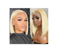 Pelucas Peluca frontal de Bob de la peluca del cordón rubio del cabello humano 13x4inch de las pelucas del frente del cordón del cabello humano de la densidad del 150% Pelucas para Mujer(16inches)