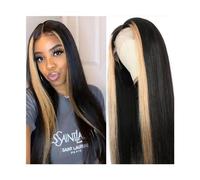Pelucas Peluca frontal de encaje de pelo liso 13x4 1B/27 Pelucas de cabello humano resaltadas Ombre for mujeres negras Pelucas delanteras de encaje transparentes rectas de 8-30 pulgadas Peluca Encaje(