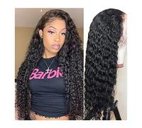 Pelucas Peluca frontal de la onda profunda de 30 pulgadas Encaje transparente 13x4 Pelucas de cabello humano rizado for mujeres negras 150% Densidad de onda de agua de encaje de encaje de encaje Cierr