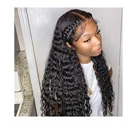 Pelucas Peluca frontal de onda larga profunda de 12-32 pulgadas pelucas de cabello humano rizado para mujeres negras pelucas precortadas húmedas y onduladas 13x4 onda de agua HD peluca de encaje