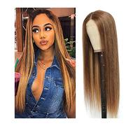 Pelucas Peluca frontal del encaje recto del encaje recto del hueso Hd Peluca de encaje transparente Pelucas de color rubio prefabricadas for mujeres negras Peluca de mujer (Color : 180% Density, Siz