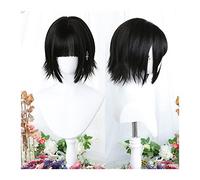 Pelucas Peluca recta corta con flequillo limpio, peluca recta negra natural for mujer Chica Peluca corta de Lolita Cosplay con flequillo Peluca sintética resistente al calor Peluca de cosplay