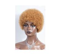 Pelucas Pelucas afro rizadas, pelucas cortas marrones, pelucas rubias de duendecillo, pelucas rizadas de cabello humano hechas a máquina Peluca de mujer(Honey Blonde)
