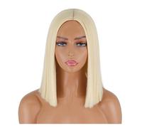 Pelucas Pelucas cortas y rectas Bob for mujer Peluca sintética 14 "Moda Parte media Peluca hasta el hombro Peluca resistente al calor for Cosplay Uso diario en fiestas Peluca de mujer (Color : 009,