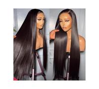 Pelucas Pelucas de cabello humano brasileño transparente con encaje frontal, rectas y de 13x4 Peluca de mujer(18inches)