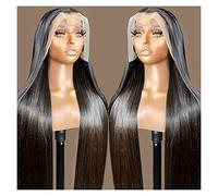 Pelucas Pelucas de cabello humano liso de hueso, peluca Frontal de encaje transparente 360 para mujeres, pelucas de cabello humano con frente de encaje, peluca prearrancada Peluca(360 Lace Wig,18 in