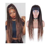 Pelucas Pelucas for mujeres Afro negras, trenzas y pelucas trenzadas en caja sintéticas largas y rectas de 26 pulgadas, trenzas torcidas sintéticas de alta calidad Peluca de cosplay(Headband 1B-30)