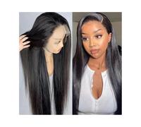 Pelucas Pelucas frontales de encaje completo y liso, densidad 180, cabello humano for mujeres, prearrancado, de 12 a 16 pulgadas Peluca de mujer(16inches)