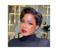 Pelucas Pelucas frontales de encaje for mujeres, cabello humano, peluca frontal de encaje bob corto de 8 pulgadas, prearrancada Peluca de mujer