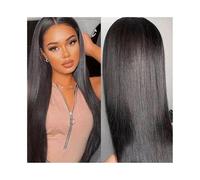 Pelucas Pelucas frontales de encaje liso, cabello humano prearrancado, 6×4, sin pegamento, for mujeres Peluca de mujer(22inches)