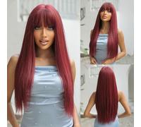 Pelucas Pelucas largas y rectas de pelo negro resistente al calor for mujeres, pelucas sintéticas de pelo Natural, Cosplay diario Peluca de mujer(WL1085-5)