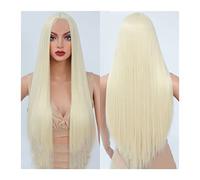 Pelucas Pelucas sintéticas de la parte media 26 pulgadas for mujeres negras 180% Densidad suave larga pelucas sintéticas largas resistentes al calor Pelucas naturales de la fibra cosplay, 5 colores Pe